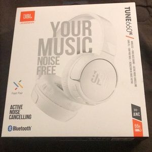 NEW JBL TUNE660NC Wireless On-Ear Active Noise Cancelling Headphones-White